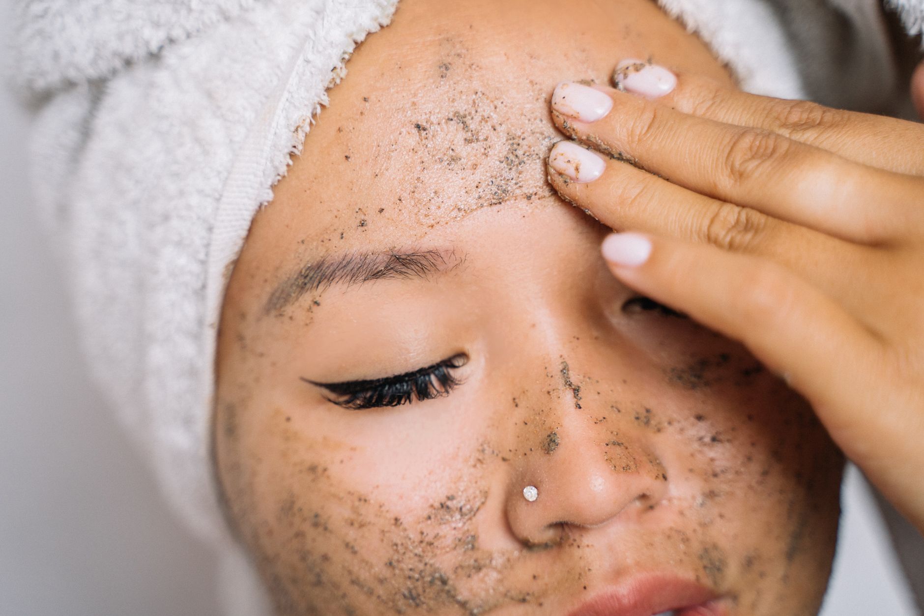 facial exfoliation skincare closeup — Luxury Lashes Federal Way WA