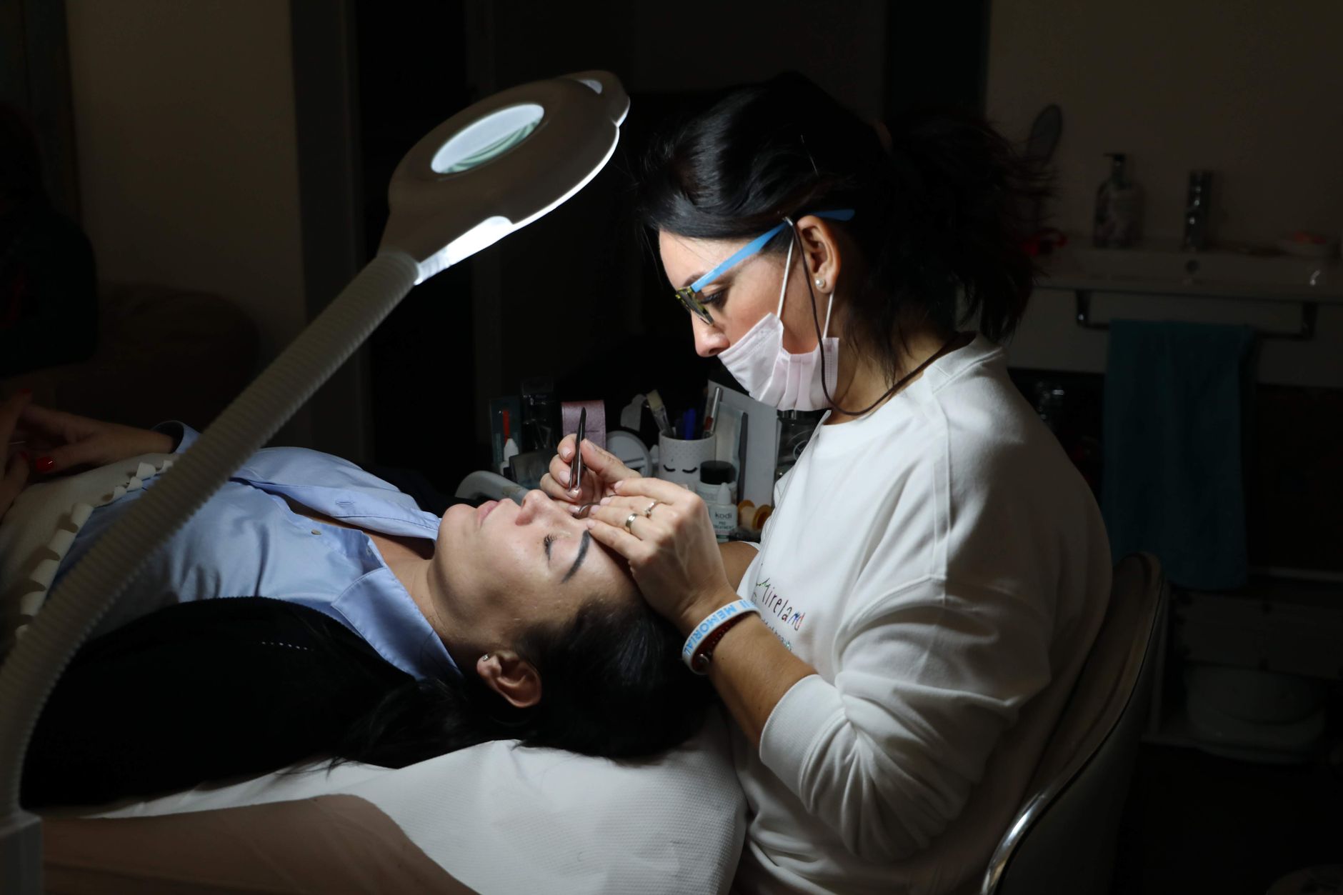 eyebrow shaping threading waxing closeup — Luxury Lashes Federal Way WA